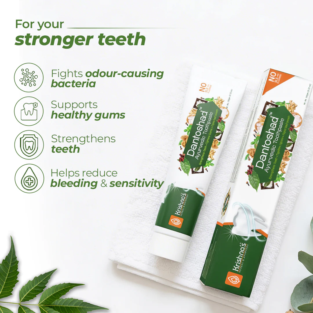 SLS Free Dantoshad Ayurvedic Toothpaste - Image 3
