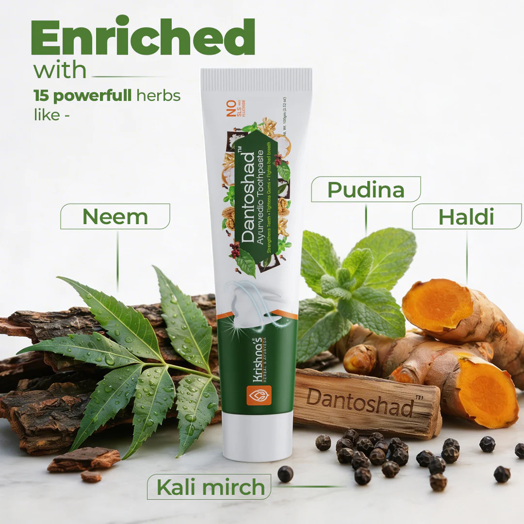 SLS Free Dantoshad Ayurvedic Toothpaste - Image 4