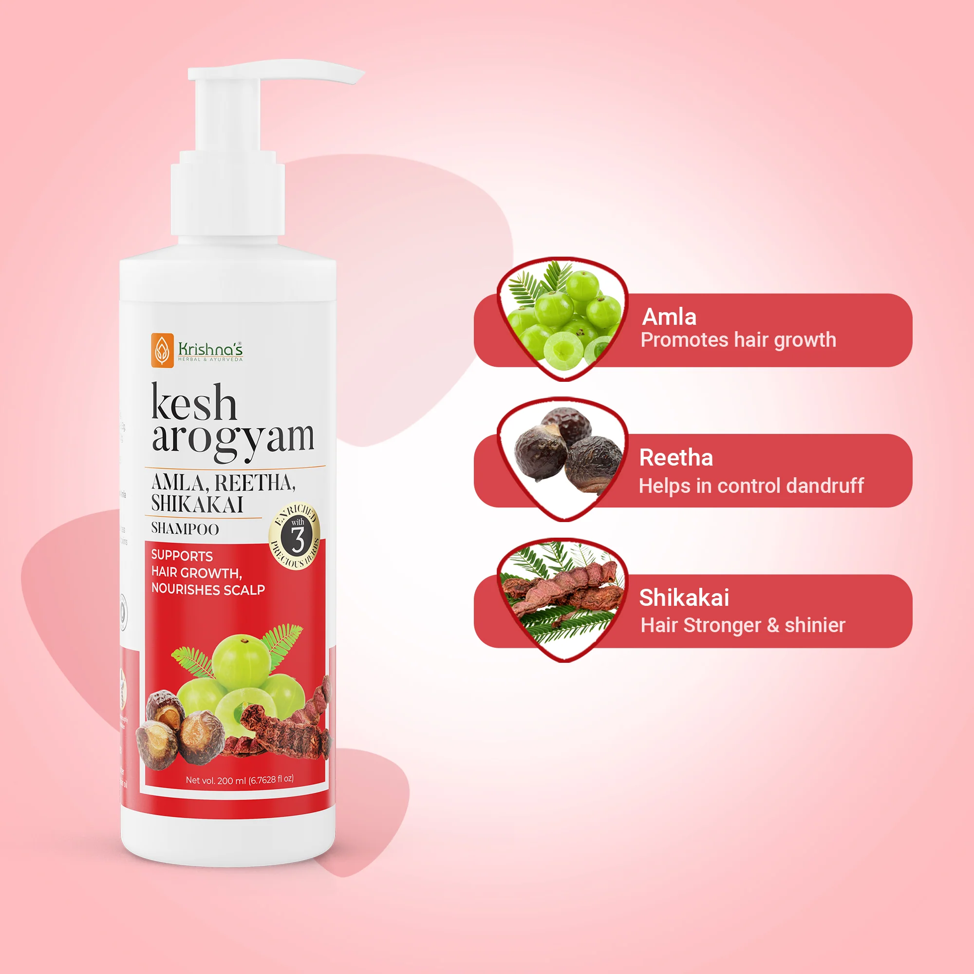 Kesharogyam Reetha Shikakai Amla Shampoo - Image 3